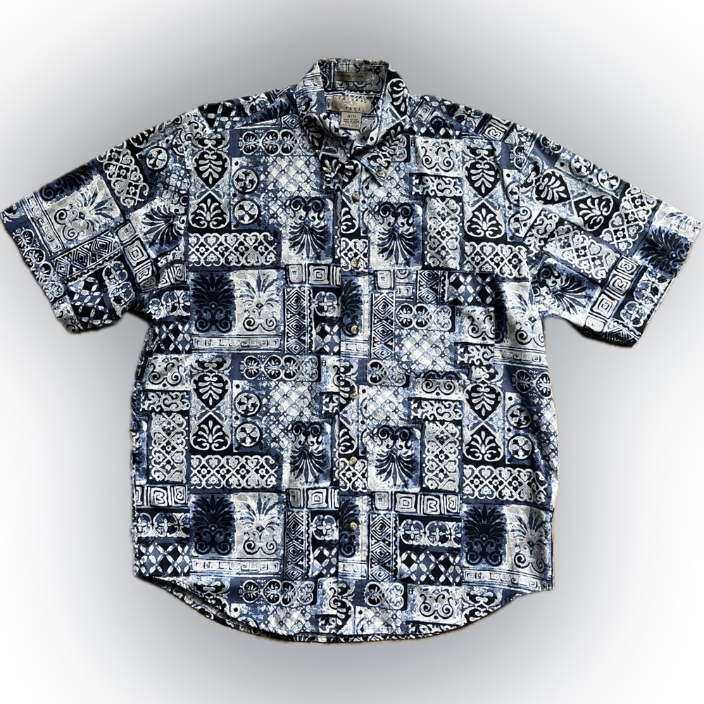 Natural Issue Tropical Hawaiian Shirt Size M Wrinkle Free 100% Cotton
